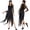 Style2-Black halloween dresses for women, variant on Womens Gothic Hooded Dark Angel Costume Dress Bell Sleeve Lace Up Corset Tiered Maxi Gown with Tie Waist Detail Soft Fabric for Halloween Cosplay Vampire Bride and Fright Night Events