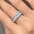 thumbnail image 2 of Shineofdiamond 925 Sterling Silver Elongated Cushion Cut Halo Eternity Wedding Band, Halo Eternity Band, Anniversary Band for Her, 2 of 5