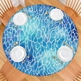 thumbnail image 2 of Blue White Tie Dye Cracked Pattern Round Fitted Tablecloth with Elastic Edge,Dining Table Cover Waterproof,Outdoor Round Tablecloth for Camping,Dining,Indoor and Outdoor, 2 of 7