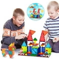 thumbnail image 5 of PicassoTiles 333PCS Magnetic Brick & Tile Combo Set with Action Figures, STEM Building Blocks, Educational Montessori Toy for Preschool Toddlers Kids, 5 of 8