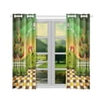 thumbnail image 2 of Mkhert Flamingo And Trees Blackout Window Curtain Kitchen Curtain 26X39 Inch, 2 Panels, 2 of 3