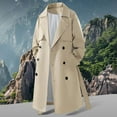 thumbnail image 2 of LIUJUNSHOP Men's Formal Trench Coat Men's Autumn Winter Loose Fit Double Trench Coat Medium Length Fashion Outerwear Casual Anorak Jacket, 2 of 9