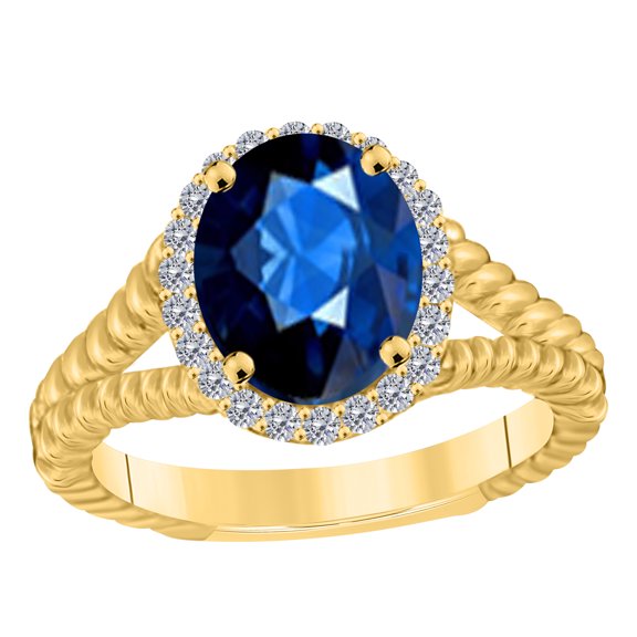 AoneJewelry 2.00 Carat 10K Rose, Yellow & White Gold Diamond Gemstone Ring