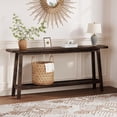 thumbnail image 1 of 70.9In Narrow Console Table 2-Tier Heavy Duty 110 lbs Rustic Sofa Table Behind Couch for Hallway Rustic Brown, 1 of 8