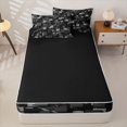 thumbnail image 4 of Homewish Gray Futuristic Cubes Zipper Full Size Comforter Sets with Fitted Sheet and 2 Pillowcases,Contemporary Art Zipper Bedding Set,Black Reversible,4pcs, 4 of 8