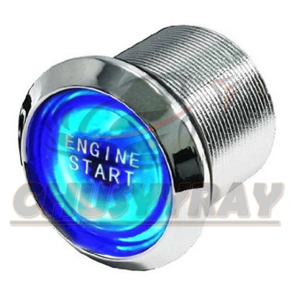 Universal For Car Engine Start Push Button Switch Ignition Starter Kit Blue
