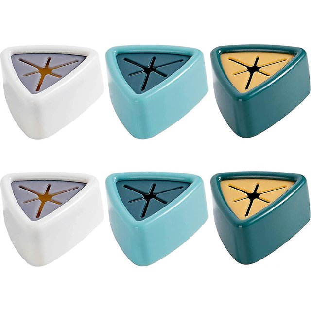 KAIYANG Ganchos para toallas autoadhesivos de silicona para montaje en pared, pequeños triángulos, 6 piezas