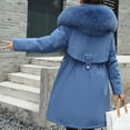 thumbnail image 5 of Aboser Warm Parka Jackets for Women Winter Fleece Jacket Coat with Faux Fur Hood Ladies Overcoats Casual Sherpa Lined Coats Fashion Waist Midi Jacket, 5 of 6