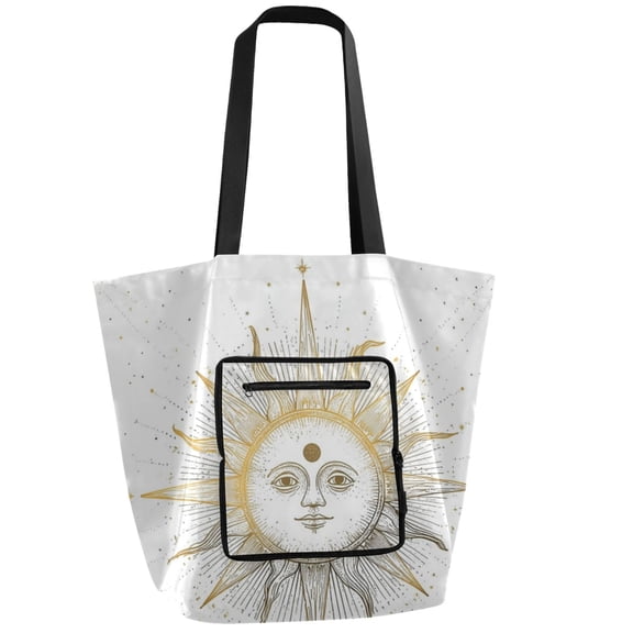 Iauyy Foldable Shoulder Tote Bags Large Storage for Women -Reusable 11*9.5*15.4in Wide Handbag Design Shopping/Travel Bag ,????_????-01-01