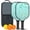 Black, variant on Pickleball Paddles Set Of 2, Fiberglass Surface, Turquoise Marble Pattern, 4 Balls & Bag