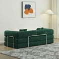 thumbnail image 4 of Resenkos 78.8" Modular Floor Sofa, Convertible Pudding Block Sectional with Armrests, Ready to Use, Green, 4 of 16