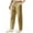 Khaki, variant on Men Solid Casual Multiple Pockets Outdoor Elastic Waist Long Pants Trousers