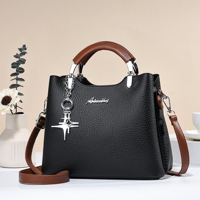 Bolso de mano Boston para mujer, bolso de mano negro, bolso de hombro tipo mensajero de gran capacidad para mujer, bolso bandolera retro informal para mujer