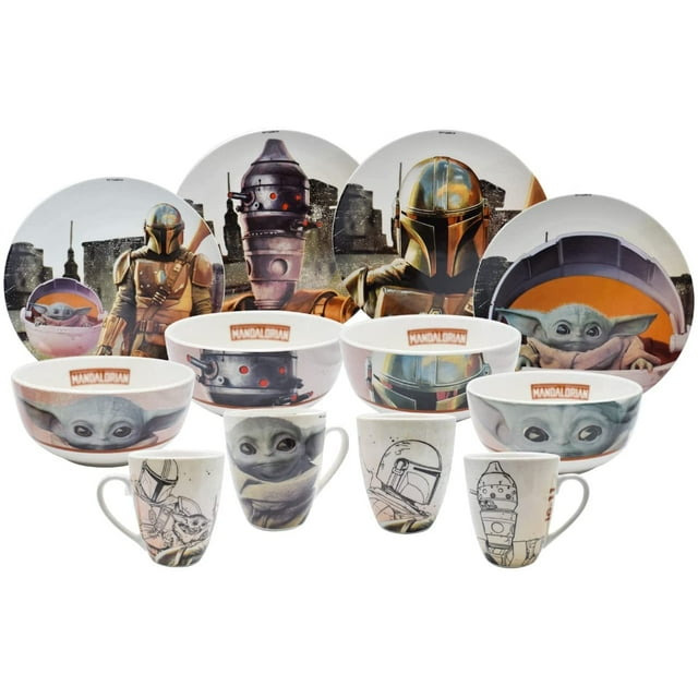 Vajilla de Porcelana Zak Designs Star Wars El Mandaloriano Mando y Grogu