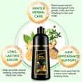 thumbnail image 4 of Black Hair Dye Shampoo 3 in 1 Hair Color Shampoo for Gray Hair Women Men Natural Ingredients 500ml, 4 of 10