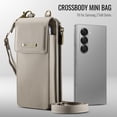 thumbnail image 3 of Crossbody Phone Bag Purse Wallet Case for iPhone/Galaxy/Pixel Series Cell Phones (Less Than or Equal to 7.6"), with Shoulder/Wrist Strap Lanyard, RFID Blocking Card Holder Slots, PU Leather Bag, Gray, 3 of 7