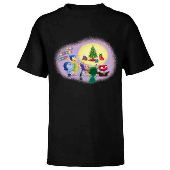 Disney PIXAR Inside Out Retro Holiday - Short Sleeve T-Shirt for Kids - Customized-Black