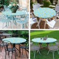 thumbnail image 6 of muroi Round Fitted Tablecloth with Elastic Edge, 100% Waterproof Oil Proof Plastic Table Cover, Vinyl Flannel Backed Tablecloth Fits 36"-44" Round Tables for Dinner, Outdoor, Picnic, Lemon, 6 of 6