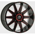 thumbnail image 2 of 20x10 XF Off-Road XF-219 Gloss Black & Red Milled Wheel 5x5/5x5.5 (-24mm), 2 of 2