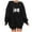 Black, variant on Womens Fleece Lined Sweatshirts Oversized Drop Shoulder Crewneck Sweat Shirts Loose Casual Halloween Graphic Sweater Orange, M