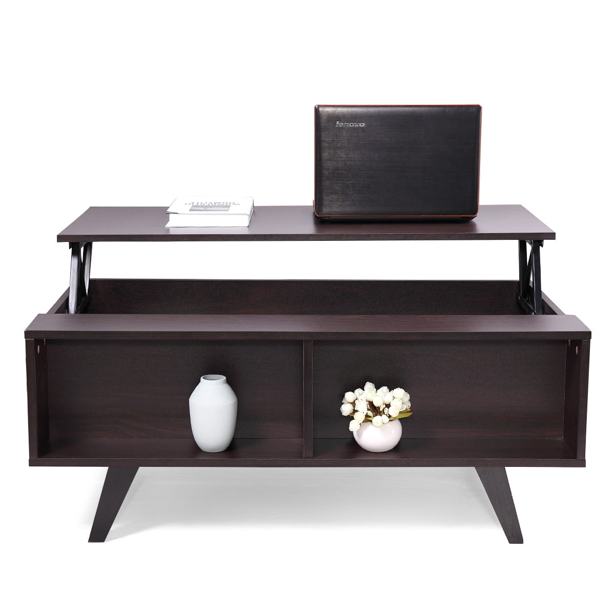 Kepooman Wood Lift Top Coffee Table with Hidden Compartment and Storage Shelves Modern Furniture Kepooman Wood Lift Top Coffee Table with Hidden Compartment and Storage Shelves Modern Furniture