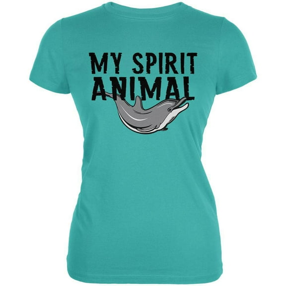 My Spirit Animal Dolphin Teal Juniors Soft T-Shirt - Medium