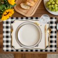 thumbnail image 4 of Sunflowers Placemats Set of 6, Yellow Floral Botanical Black White Checkered Rustic Placemats for Dining Table, Place Mats for Kitchen Tabletop, Waterproof Wipeable Dining Table Mats Set, 4 of 9