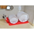 thumbnail image 3 of Kitchen Details 3 Piece Chrome Dishrack with Tray in Red, 19" x 12" x 4", 3 of 3