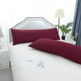 thumbnail image 2 of PiccoCasa Set of 2 Body Pillowcases Microfiber Long Pillow Cover, Wine 20" x 48", 2 of 8