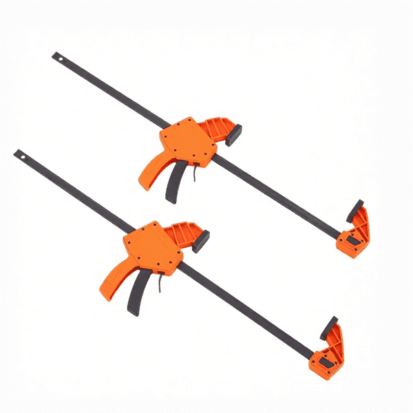 Bar Clamps for Woodworking, 2 Pack 24" One-Handed Clamp/Spreader, Quick-Change F Clamp with 300 lbs Load Limit, High-strength Plastic and Carbon Steel