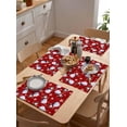 thumbnail image 4 of Placemats Set of 6, Cotton Linen Heat Table Mats Non-Slip Washable Christmas Winter Snowman Snowflakes Red Placemat for Holiday Banquet Dining Kitchen Table Decor, 4 of 5