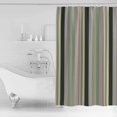 thumbnail image 2 of Vintage Stripes Shower Curtain Set ，Waterproof Fabric Shower Curtains Black Green Gray Striped Retro Lines Shower Curtains for Bathroom,Bathroom Decor 72"x84", 2 of 7