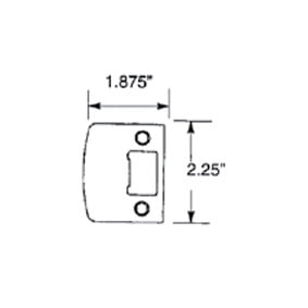 Baldwin 5300050EFLS 1.37 in. Extended Full Lip Strike for Thick Doors, Satin Brass & Black