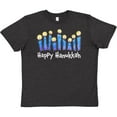 thumbnail image 3 of Inktastic Happy Hanukkah with Lit Candles Youth T-Shirt, 3 of 5