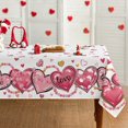 thumbnail image 1 of Valentine''s Day Tablecloth 60×84 Inch Rectangular, Love Hearts Pink Washable Table Cover for Party Picnic Dinner Decor, 1 of 6