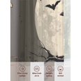 thumbnail image 2 of Halloween Sheer Curtains 63 Inch Length 2 Panels Set, Semi Transparent Voile Rod Pocket Curtains for Living Dining Room Bedroom Drapes Horror Bat Crow Full Moon Beige Black, 2 of 8