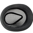 thumbnail image 7 of PoureLoom Men Women Straw Fedora Trilby Sun Hat Classic Cowboy Panama Hat Summer Travel Beach Short Brim Jazz Cap with Band Black One Size, 7 of 7