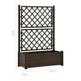 thumbnail image 5 of Benjara Garden Planter Flower Box with Trellis, Mocha Brown Plastic, Drainer, 5 of 5