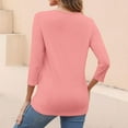 thumbnail image 4 of FCLoft Women's Summer Casual Loose Tops - 3/4 Sleeve V-Neck Color Block T-Shirts Tees, 4 of 7