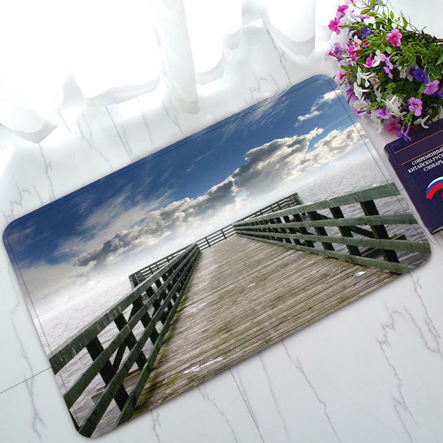 ABPHQTO Felpudo de puente, alfombra de entrada, alfombra de suelo, decoración del hogar, 45x75 cm