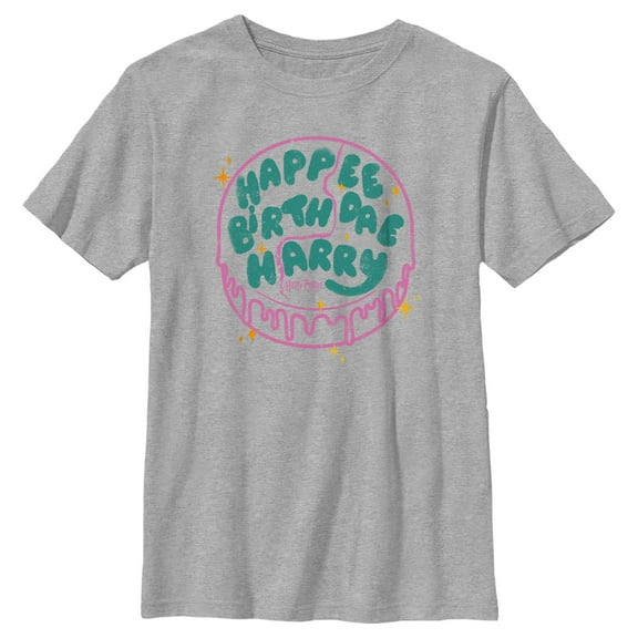 Boy's Harry Potter Happee Birthdae Cake Graphic Tee Athletic Heather Small