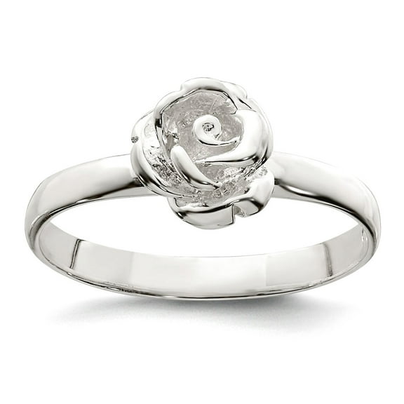 925 Sterling Silver Polished 8mm Rose Ring Size 7 Ring for Women - 1.5 Grams