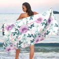 thumbnail image 6 of Coolnut Watercolor Flowers Beach Towel Fast Drying Camping Towels Sand Free Beach Blanket Soft Absorbent Travel Sport Towel for Gym Bath Shower Swimming 31" x 71" Washcloth Gift, 6 of 7