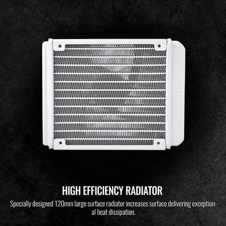 Thermaltake - TH120 ARGB Motherboard Sync Snow Edition All-in-One Liquid Cooling System 120mm High Efficiency Radiator CPU Cooler - White