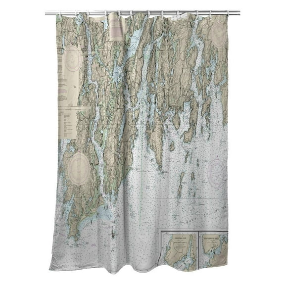 Betsy Drake Interiors BoothBay, ME Nautical Map Shower Curtain