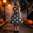 thumbnail image 6 of Girls Halloween Print Sleeveless A-Line Ruffle Hem Sundress Performance Clothing Dress, 6 of 9