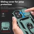 thumbnail image 3 of iPhone 11 Case,Dteck Shockproof Rubber Rugged Case Hybrid Hard Ring Holder Kickstand Slide Camera Lens Protector Cover for Apple iPhone 11,Darkgreen, 3 of 8