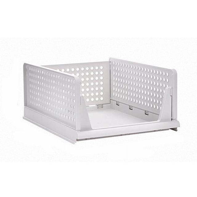 Cesta de almacenamiento plegable para armario, con compartimentos para cajones, apilable, para organizar ropa, 33 x 43 x 18,5 cm (13,0 x 16,9 x 7,3 pulgadas)
