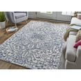 thumbnail image 2 of Weave & Wander Natal 60" x 96" Wool Minimalist Area Rug in Ivory/Navy, 2 of 3