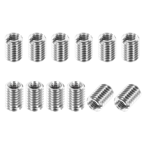 Thread Adapters Sleeve Reducing Nut, 12Pcs M6x1 Male to M4x0.7 Female Repairing Insert Nut Screw Reducer Conversion 303 Stainless Steel Fastener 9.5mm